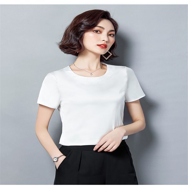 

women's silhouette cotton short sleeve t-shirt in white for spring/summer 2020 076