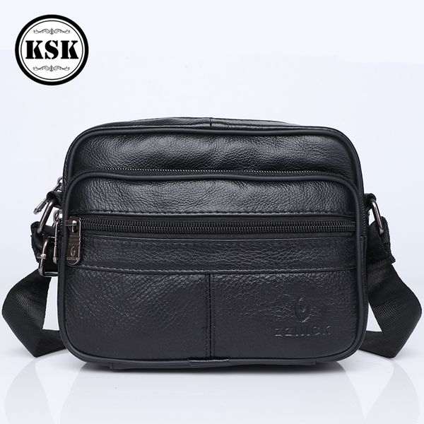 

men's genuine leather bag small shoulder bag men messenger bags 2019 new fashion male crossbody flap luxury sling bags ksk