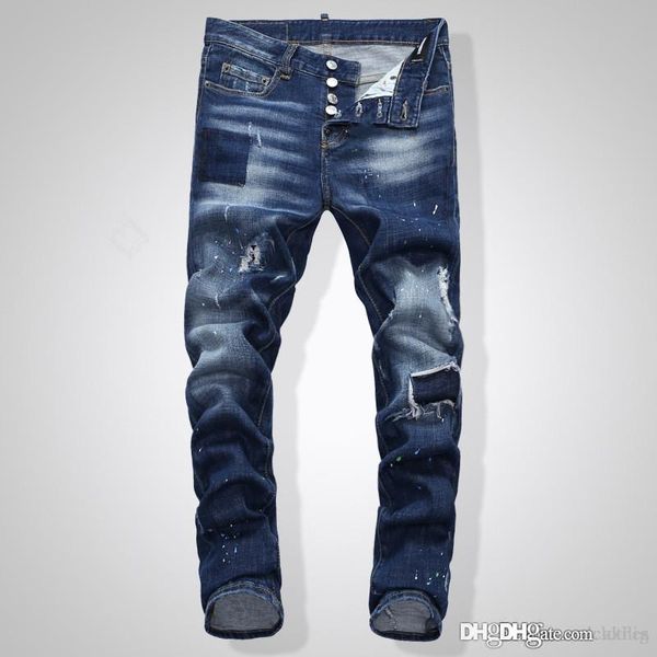 

2020 mens designer pants jeans new fashion mens simple mens trend hole personality large size fashion casual solid classic, Blue