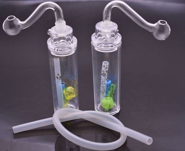 

Мини-пластик Beaker Bongs водопроводы 10мм Женского Joint Дешевого пластиковый мазок нефтяных вышки мини кубки затяжки с трубой 10мм масла горелки