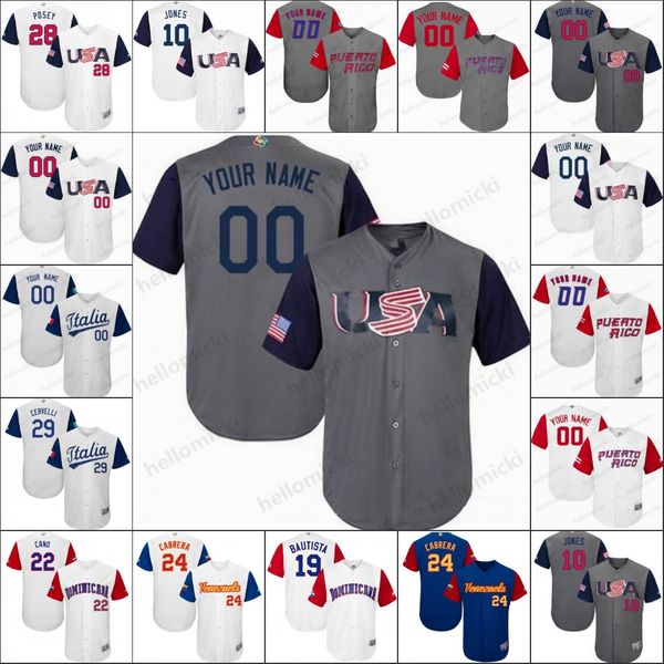 

custom usa wbc jersey 2017 world baseball classic alex bregman ian kinsler 4 chris archer 5 josh harrison any name number stitched jersey, Blue;black