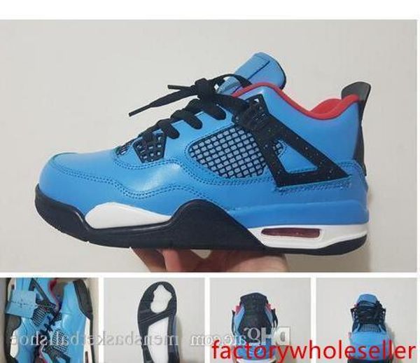 

new 4 travis scot jumpman cactus jack mens university blue limited basketball shoes 4s athletic sport sneakers mens trainers