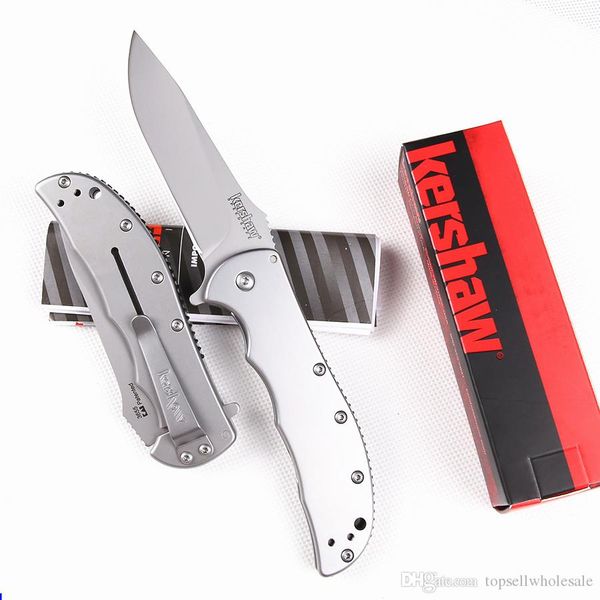 

Original Kershaw 3655 Cryo Assisted Grey titanium Tactical Folding Knives 8Cr13Mov 58HRC Camping Hunting Survival Pocket Knives Utility tool