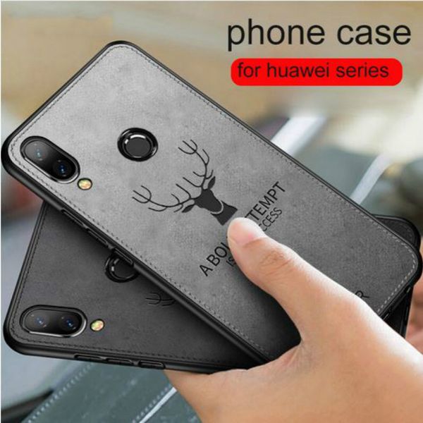 

cloth deer pattern phone case for huawei p smart plus y6 y7 pro y9 2019 p30 p20 lite pro honor 8a 8c 8x soft covers capa shell