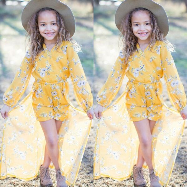 

newborn baby girls flower romper jumpsuit outfits chiffon lantern sleeve dress summer clothes, White