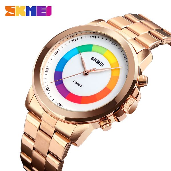 

skmei quartz watches for men waterproof led backlight men's watch wrist fashion luxury clock rose gold silver black reloj hombre, Slivery;brown