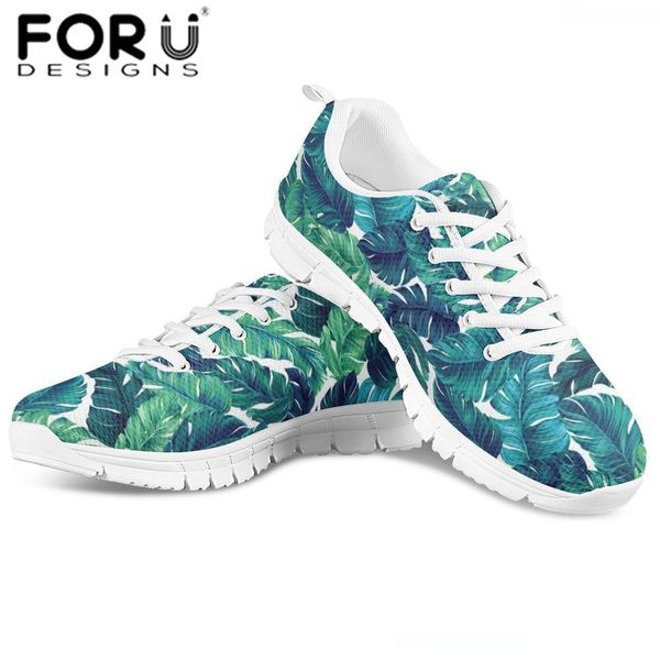 

forudesigns women fashion walking shoes blue harajuku leaves print pattern lace up breathable mesh sandals flat sapato feminino, Black;brown