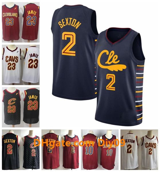

mens collin sexton 2 cleveland cavaliers jersey 23 james darius garland 10 sexton jr tristan thompson basketball jerseys, Black;red