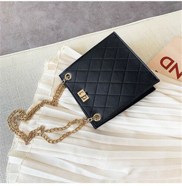 

new women bag fashion style leather shoulder chain bag lady messenger handbag square crossbody evening