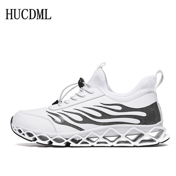 

hucdml 2019 spring/autumn new men shoes comfortable height increasing leather casual shoes wear resistant sneakers men big size, Black
