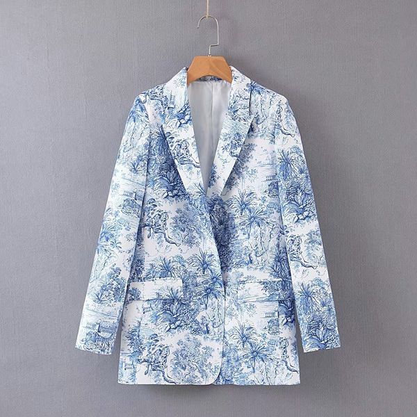 

xl68-2211, 2019 summer europe and the united states women's new printing jackets female scenery, Black;brown