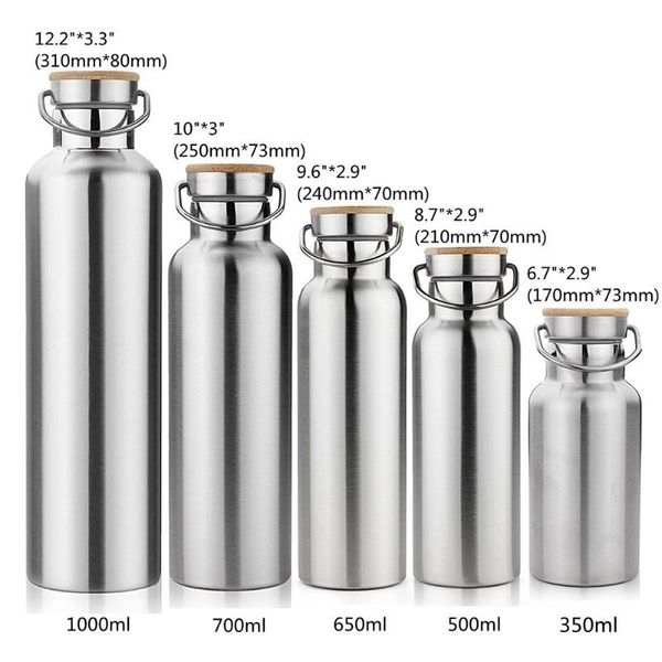 

stainless steel water bottle insulated flask vacuum cups portable for travel sports hb88
