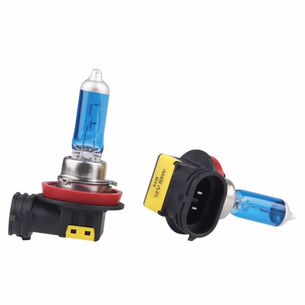 

2pcs h8 12v 55w 6000k halogen auto car bulb xenon lamp super white long lifespan ing