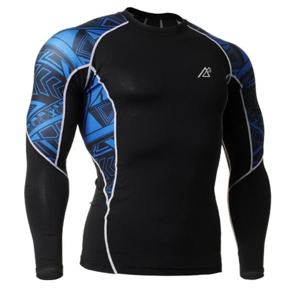 

2020 mens new cycling compression shirt bike bodybuilding compression long sleeve tights men spandex, Black;red
