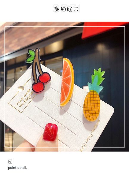 

cartoon animals fruits sapphire hair pin blow dry hair style with hairclip hair styling tools accessories sweet07 noyjq, Black;brown