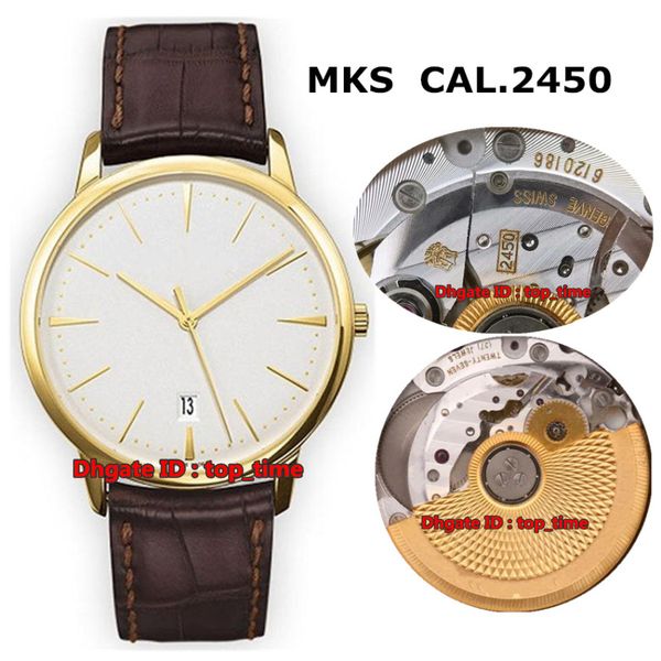 

3 style watch patrimony contemporaine cal.2450 automatic mens watch 85180/000j-9231 silver dial leather strap gents watches, Slivery;brown