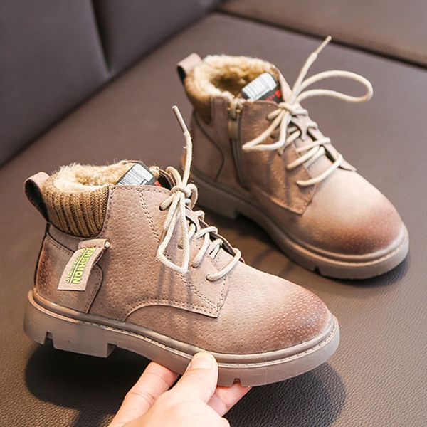 

kids shoes winter boots girls shoes boys kids boots ankle sport warm short froze booties casual botte enfant fille botas, Black;grey