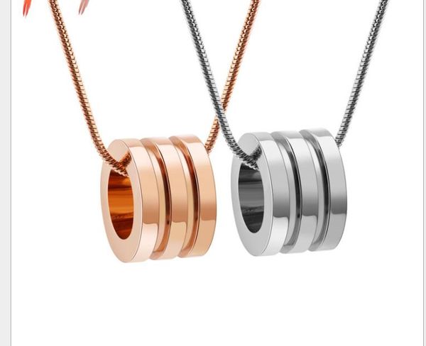 

titanium steel spring necklace clavicle jewelry women rose gold spring, Silver