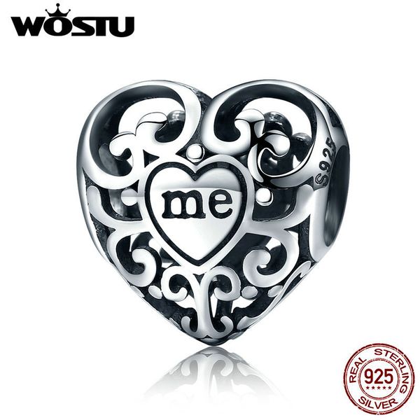 

wostu новое прибытие 925 sterling silver you me любовь вместе шарики приспосабливают оригинал wst браслет подарка ювелирных изделий cqc145, Blue;slivery