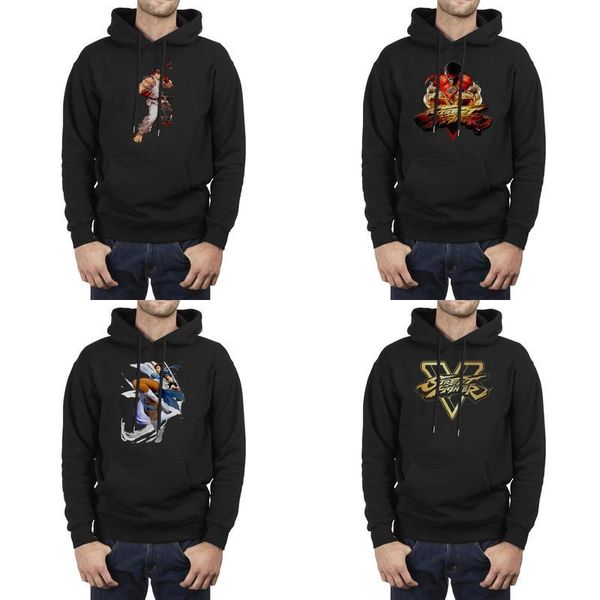 

мода мужчины street fighter v вспышка золотой свет крупногабаритные толстовки, толстовки дизайн смешные сделать толстовки chun li ногами lon, Black