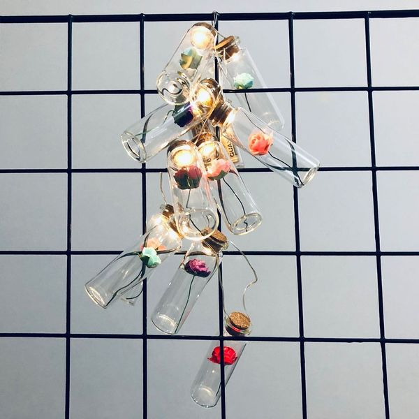 

led string lights copper wire romantic rose wishing bottle string lights christmas pendants decor home supplies