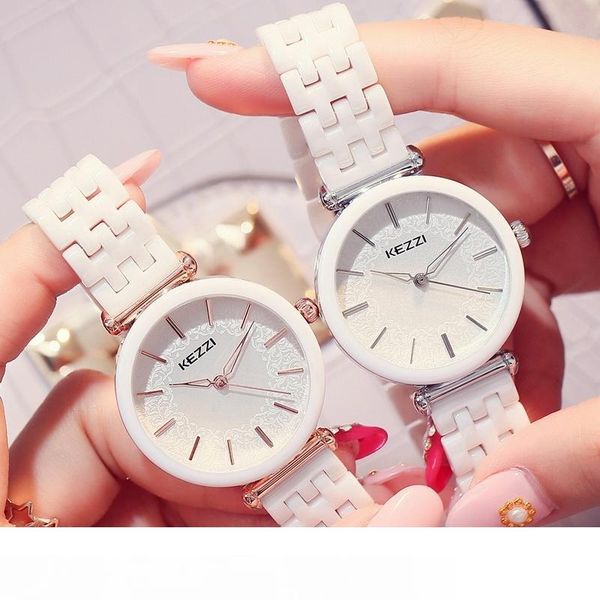 

kezzi brand relogio feminino women's ceramic wrist watches shell rhinestone ladies bracelet watch waterproof quartz watch mx200320, Slivery;brown
