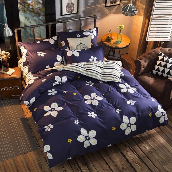 

floral pattern duvet cover bedding set kids child soft bed linen single full double  king size comforter case24