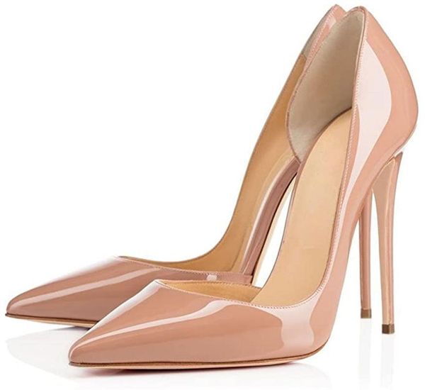 

women's shoes 12cm high heels customize stiletto shoes pointed toe d'orsay&two-piece pumps, Black