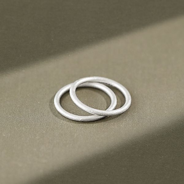 Estilo coreano S925 Sterling Silver Ring Ins simples All-match antigo Belas Student Anel de prata Feminino 18 K ouro