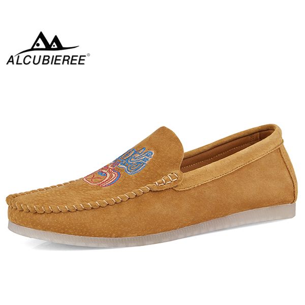 

alcubieree 2020 spring mens casual boat shoes for man lightweight loafers slip-on moccasins fashion men's flats driving shoes, Black