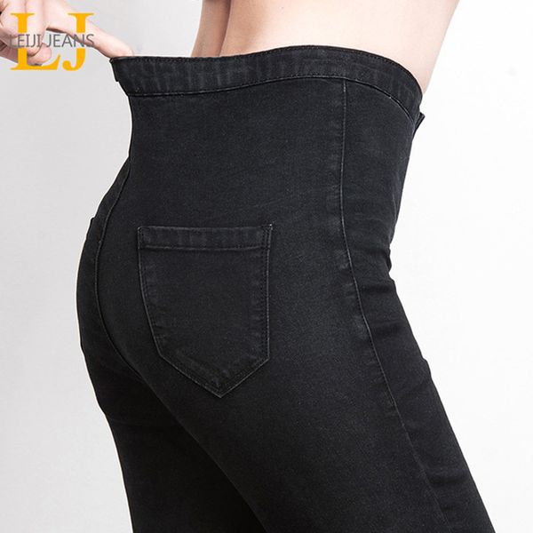

women jeans plus size high waist full length skinny black blue casual stretch pencil pants