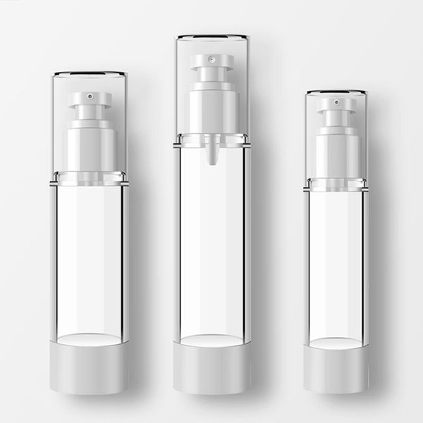 

packing bottles 1pcs plastic travel bottle refillable transparent airless pump perfume vacuum spray 15ml/30ml/50ml/80ml/100ml