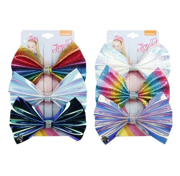 

3 шт. набор jojo swia hairbows шинни цвета бутик луки с украшениями для волос горный хрусталь подарок для снова в школу развеселить лук раду, Slivery;white