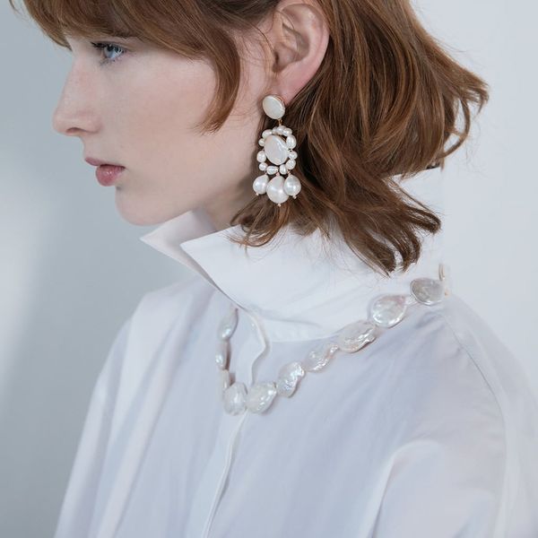 

fashionsnoops 2019 elergant simulated pearl choker necklace statement necklace chain pearl jewelry wholesale, Golden;silver