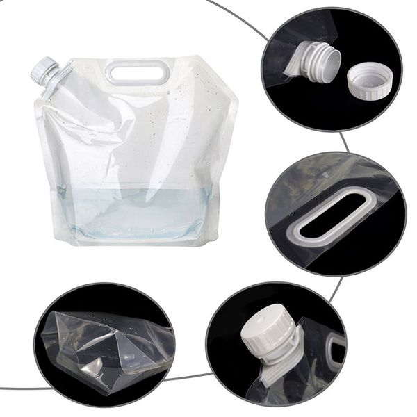 

foldable 5l water bags pe safety seal tasteless portable drinking water container survival storage bag