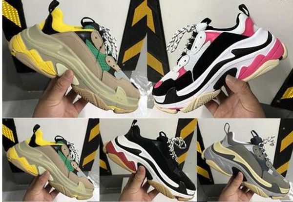 

luxury triple s designer sneakers crystal transparent bottom casual shoes mens women combination soles boots old grandpa trainer outdoor, Black