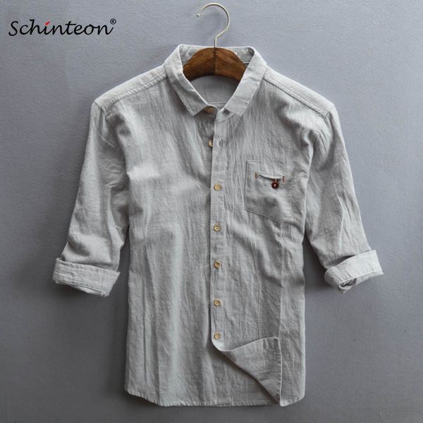 

comfortable 2019 summer men linen shirt three quarter sleeves casual cotton linen thin shirts plus size 4xl 5xl, White;black