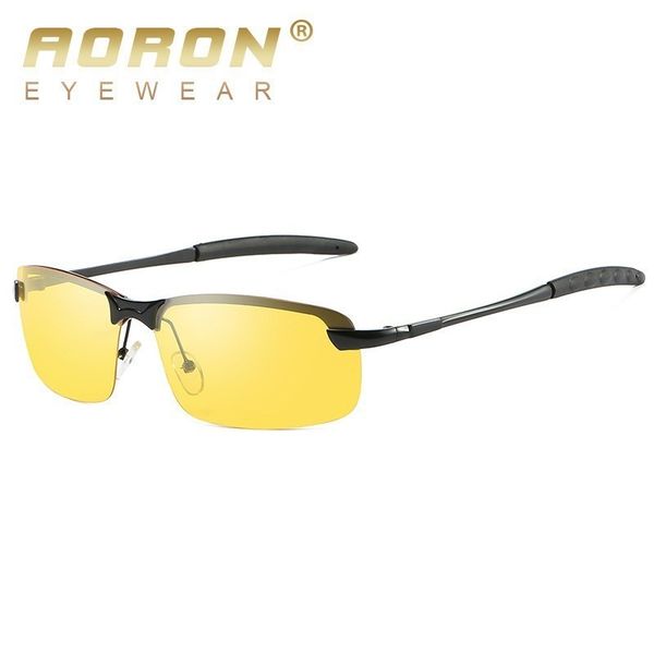 

sunglasses aoron men's polarized driving fishing riding teal lens night vision glasses driver goggles, White;black
