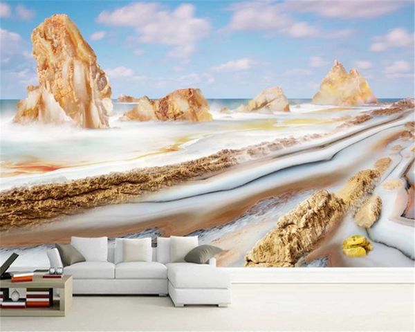 

пользовательских фото 3d обои mural оборванной mountain hd пейзаж мрамор 3d пейзаж фон украшение стены обои