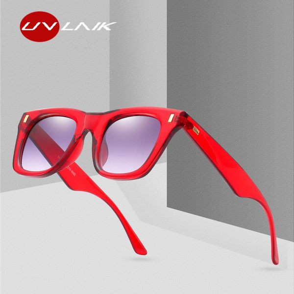 

uvlaik classic sunglasses women 2019 retro rivet shades brand designer sun glasses men uv400 leopard red sunglass male female, White;black