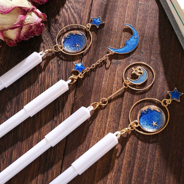 

1piece гелевая ручка творческий starry sky star moon подвеска подпись pen для девочек подарки kawaii канцтовары школа товары для офиса