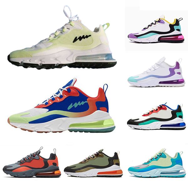 

sea green 270 react mens athletic running shoes script cream blue bleached coral bauhaus dusk purple hyper jade sports sneakers 36-45, White;red