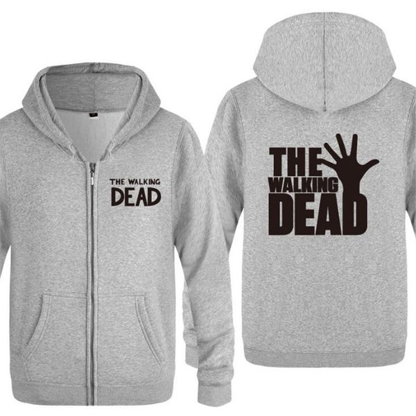 

mens hoodie the walking dead printed hoodies men skate fleece long sleeve zipper jacket coat hip hop men's sweatshirt oversized, Black