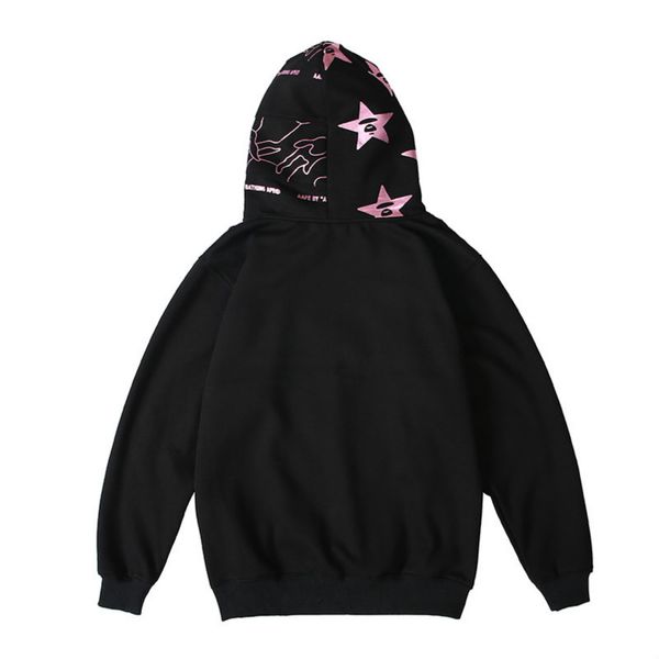

men's women's hoodies fashion sweatshirts for autumn spring with brand letter print streetwear long sleeve black and pink m-2xl