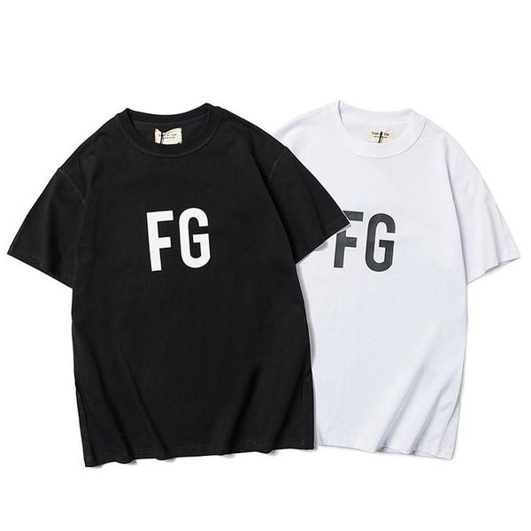 

20ss fear of print mens women designer t shirt mens fashion designer essentials white t shirts tee god short sleeve t-shirts f05, White;black