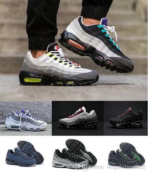 

drop shipping hight quality new mens sports 95 running shoes black white men athletic walking tennis shoes grey man training sneakers