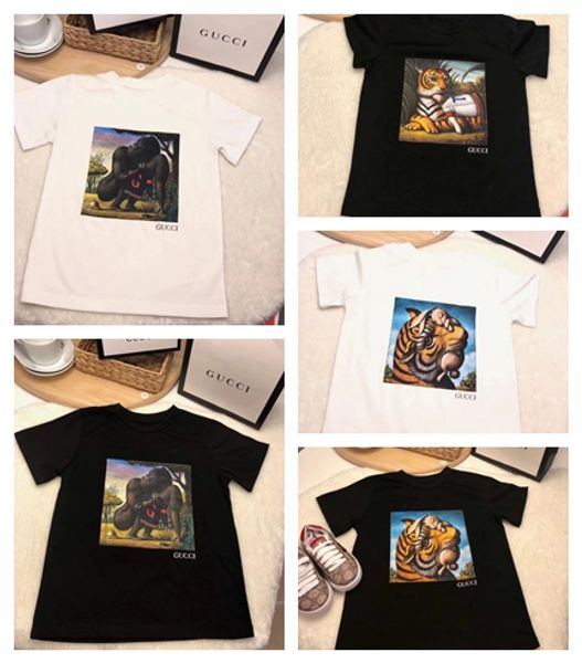 

дизайнерская футболка kid black color baby girl white animal design child boy black brand clothes короткая рубашка 100% хлопок детская модна, White;black