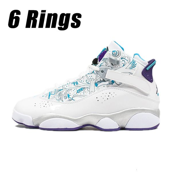 

6 rings basketball shoes 6s rare vintage champion pack sliver wolf white blue fashion designer men womans sports trainers with box