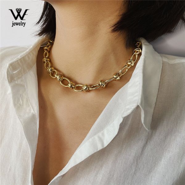 

we gold color statement neckalce new trendy geometric choker neckalces for women fashion collar jewelry gifts, Silver