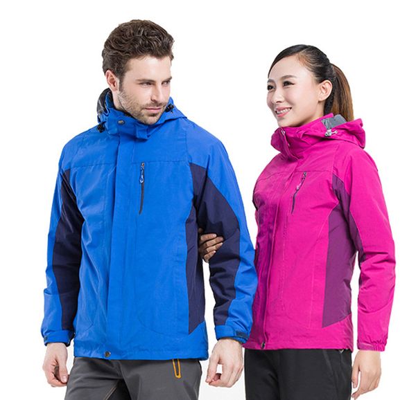 

outdoor clothing men women two-piece jacket waterproof breathable mountaineering clothing windproof warm winter clothes, Black;brown